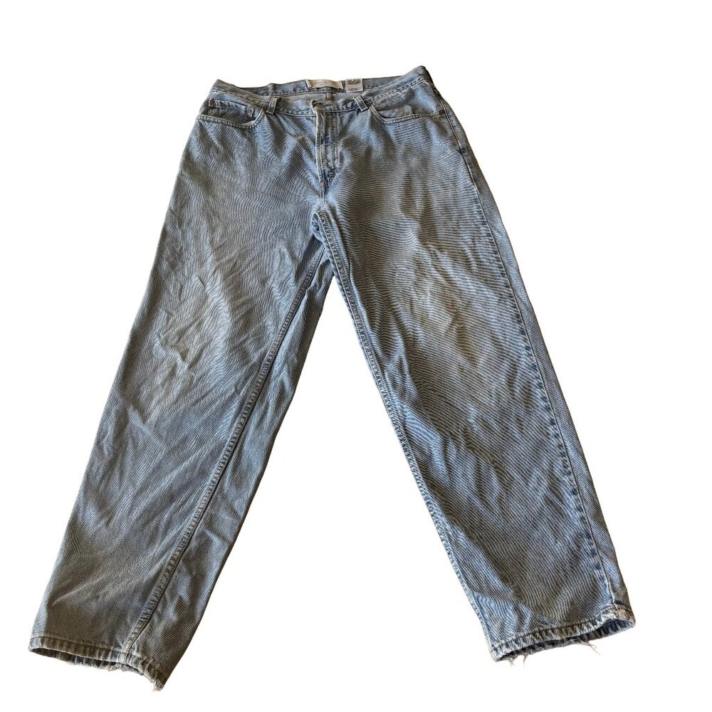 Vintage Light Wash Blue Wide Leg Levis Jeans Baggie Denim Pants Comfort Fit